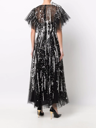 Shop Elie Saab Bead-embellished Midi Dress In Schwarz