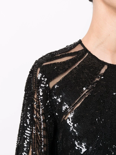 Elie Saab Bead Embroidered Gown In Schwarz