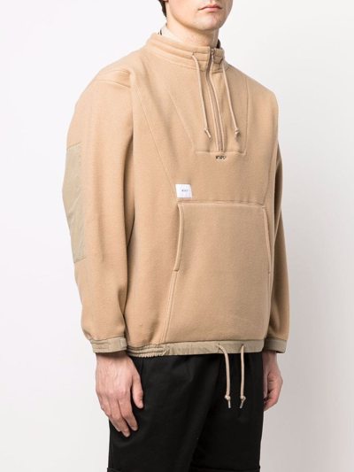 Wtaps Logo-patch Sweatshirt In Brown