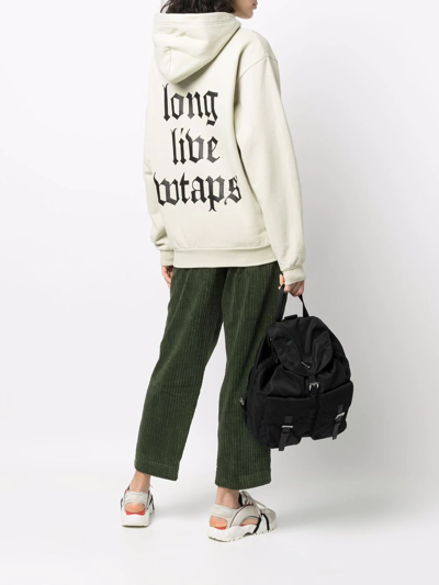 Wtaps Slogan-print Hoodie In Neutrals