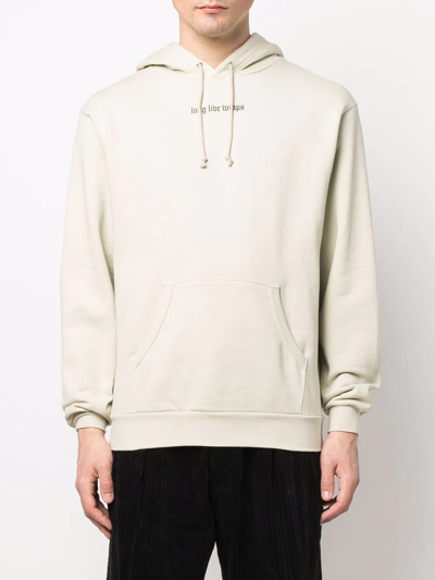 Wtaps Slogan-print Hoodie In Neutrals
