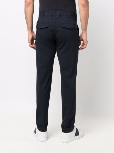 Shop Pt Torino Slim-cut Tailored Trousers In Blau