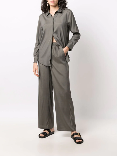 Paula Drawstring Straight-leg Trousers In Green