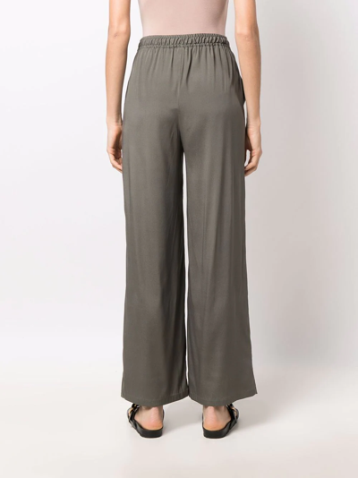 Paula Drawstring Straight-leg Trousers In Green