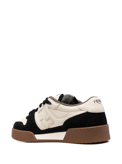 Fendi Men Low Top Sneaker In Calfskin With Logo In Multi
