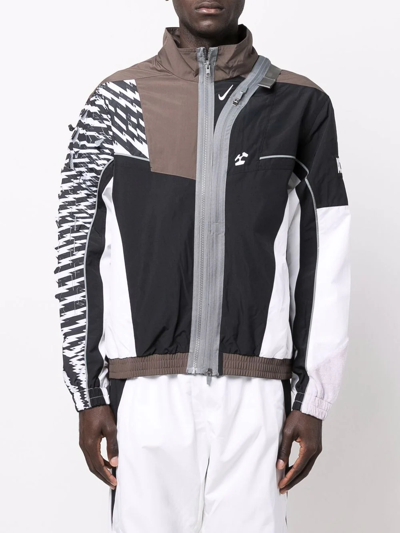 Shop Nike Colour-block Zipped Bomber Jacket In Schwarz