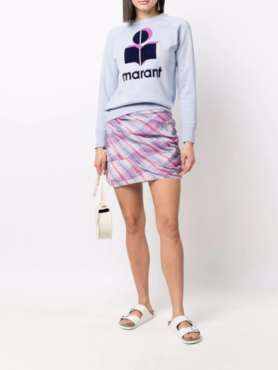 Shop Isabel Marant Étoile Striped Ruched Mini Skirt In Rosa