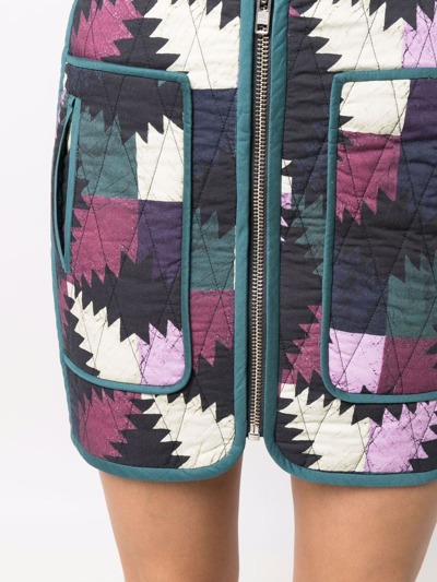 Shop Isabel Marant Étoile Patterned Zip-up Mini Skirt In Schwarz