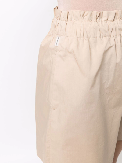 Shop Woolrich Paperbag Cotton Shorts In Nude