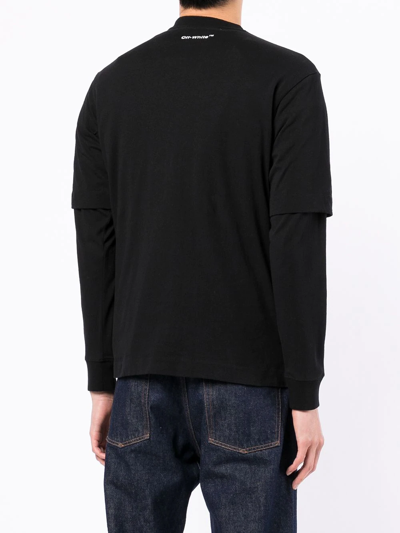 Shop Off-white Monalisa Print Long-sleeve T-shirt In Black