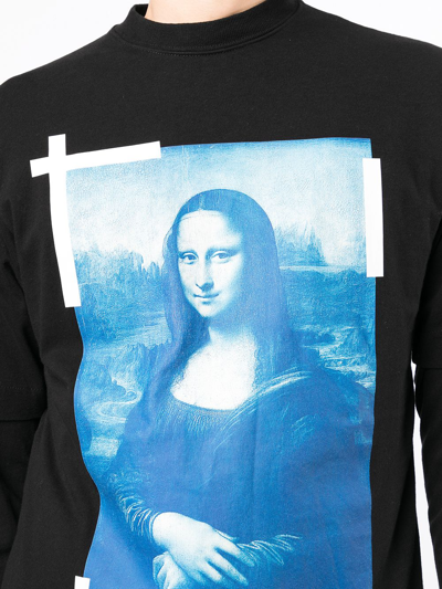 Off-white Mona Lisa Graphic Layered Long-sleeve Shirt In Black