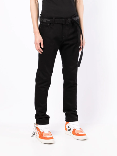 Off-white Industry-belt Skinny Jeans In Black