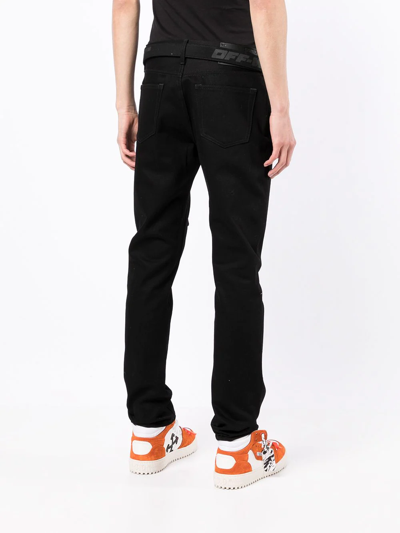 Off-white Industry-belt Skinny Jeans In Black