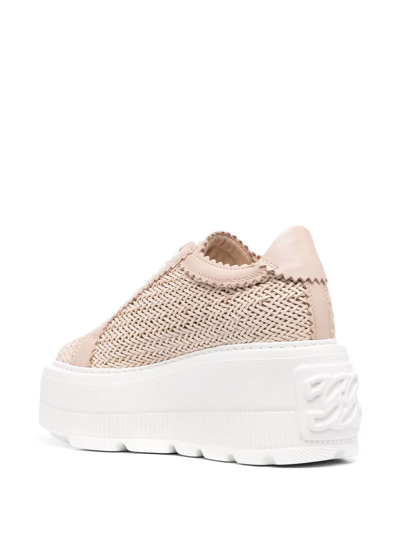 Shop Casadei Interwoven-detail Chunky Sneakers In Rosa