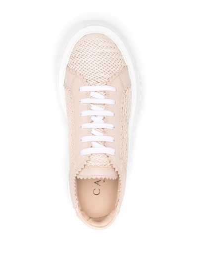 Shop Casadei Interwoven-detail Chunky Sneakers In Rosa