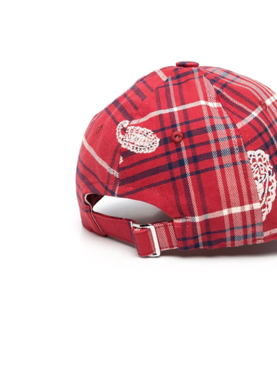 Shop 424 Tartan Check Print Cap In Rot