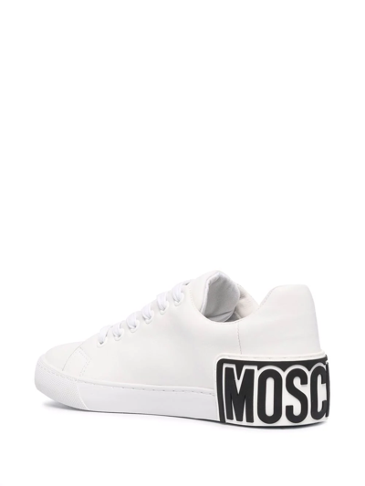 Shop Moschino Logo Low-top Sneakers In Weiss