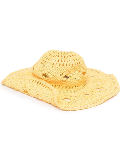 Shop Ruslan Baginskiy Woven Sun Hat In Gelb