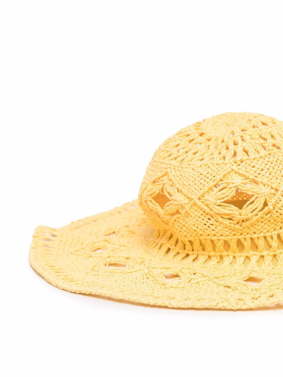 Shop Ruslan Baginskiy Woven Sun Hat In Gelb