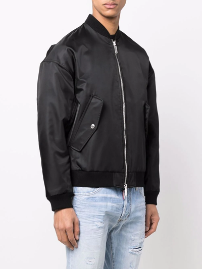 Dsquared2 Black Polyamide Eviction Bomber Jacket In Schwarz