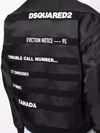 Dsquared2 Black Polyamide Eviction Bomber Jacket In Schwarz