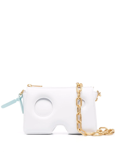 Shop Off-white Burrow-20 Leather Shoulder Bag In White