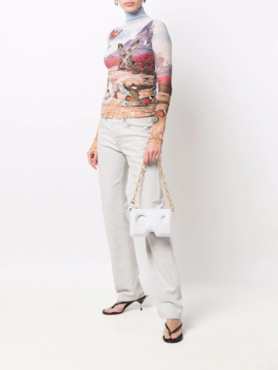 Shop Off-white Burrow-20 Leather Shoulder Bag In White