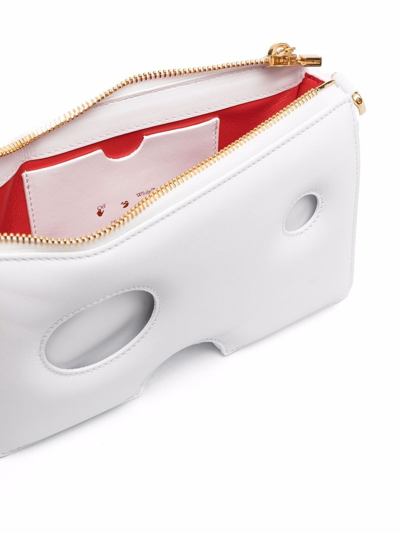 Shop Off-white Burrow-20 Leather Shoulder Bag In White