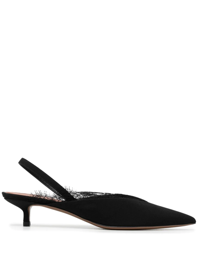 Shop Neous Sling-back Suede Mules In Schwarz