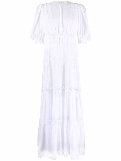 Shop Charo Ruiz Nadine Lace-detail Maxi Dress In White