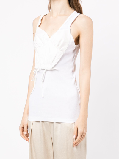 Shop Act N°1 Ruched-bust Sleeveless Top In Weiss
