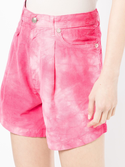 Shop R13 Tie-dye Corduroy Shorts In Rosa
