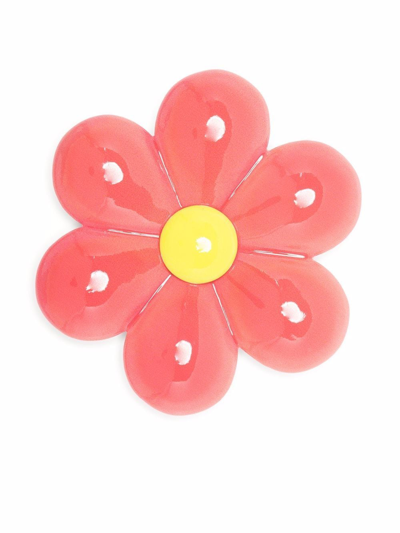 Shop Erl Flower-shaped Brooch In Rosa