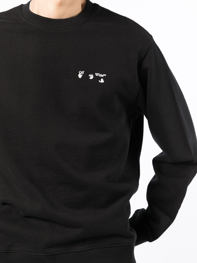 Shop Off-white Hands Off Logo-print Sweatshirt In Schwarz