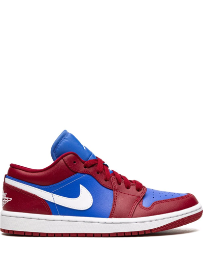 Shop Jordan Air  1 Low "pomegranate/medium Blue" Sneakers