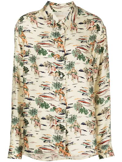 Shop Khaite Tiger-print Shirt In Mehrfarbig