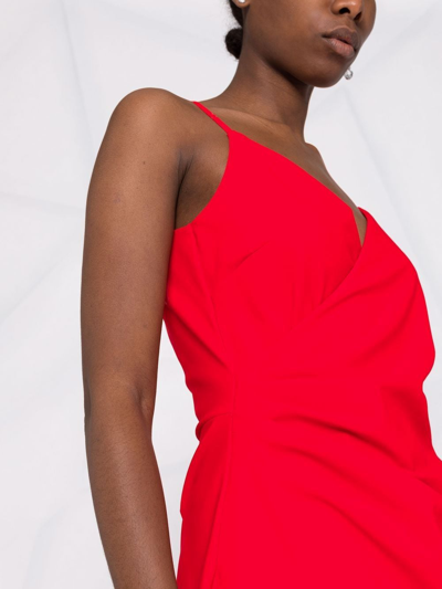 Shop Le Petite Robe Di Chiara Boni Abito Long Wrap Gown In Rot