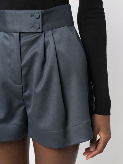 Shop Styland Satin Tailored Shorts In Grau