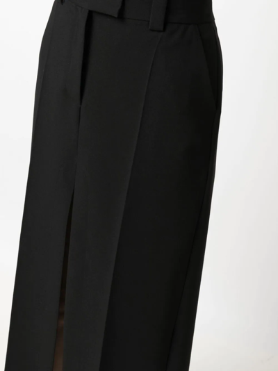 Shop Alessandro Vigilante Slit Long Skirt In Schwarz