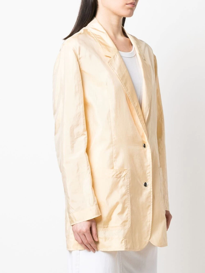 Isabel Marant Crinkled Metallic Blazer In Gelb