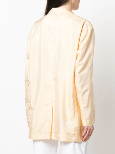 Isabel Marant Crinkled Metallic Blazer In Gelb