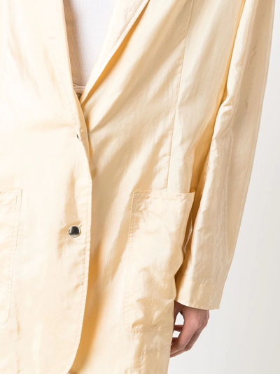 Isabel Marant Crinkled Metallic Blazer In Gelb