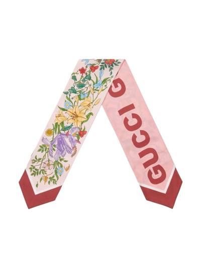 Shop Gucci Floral Pattern Scarf In Rosa