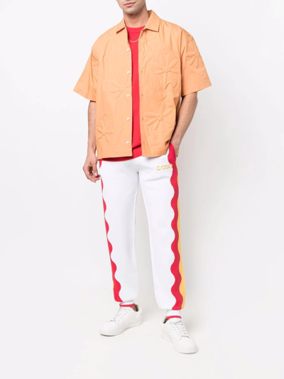 Shop Casablanca Side Stripe-print Track Pants In Weiss