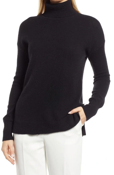 Shop Nordstrom Cashmere Turtleneck Sweater In Black