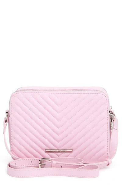 Shop Steve Madden B Danna Chevron Quilted Faux Leather Camera Bag In Ice Pink