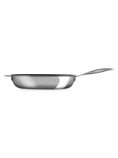 Shop Le Creuset Nonstick 12.5" Deep Fry Pan With Handle In Stainless