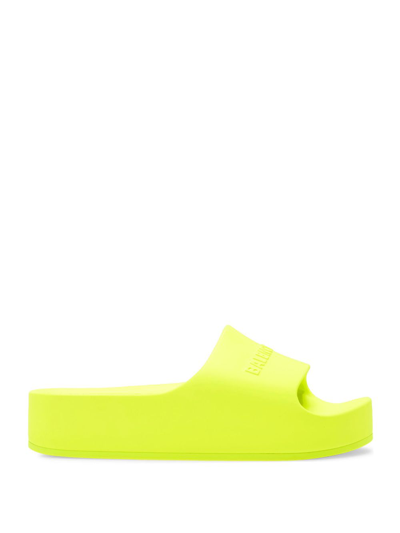 Shop Balenciaga Chunky Slide Sandal Acid Lime