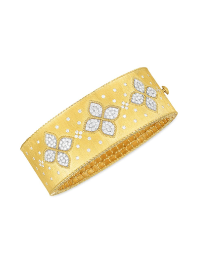Shop Roberto Coin Women's Venetian Princess 18k Yellow Gold & Diamond Bangle Bracelet