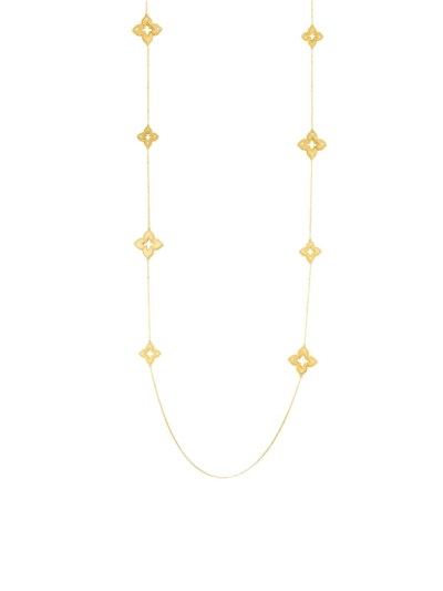 Shop Roberto Coin Women's Venetian Princess 18k Yellow Gold & Diamond Station Necklace